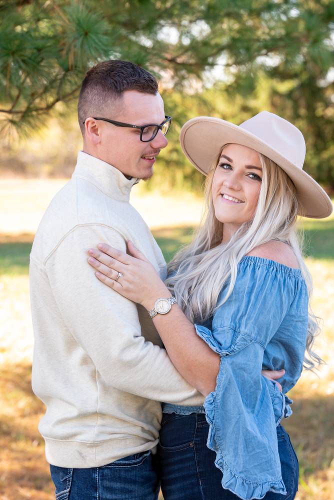 cute hat for engagement session