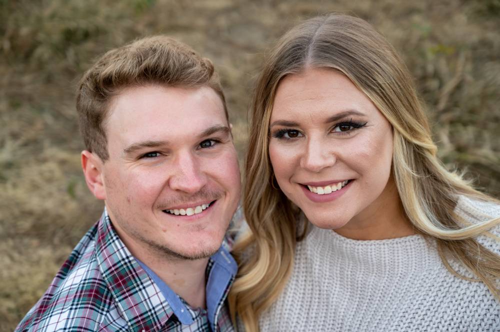 close up of couple during engagement session