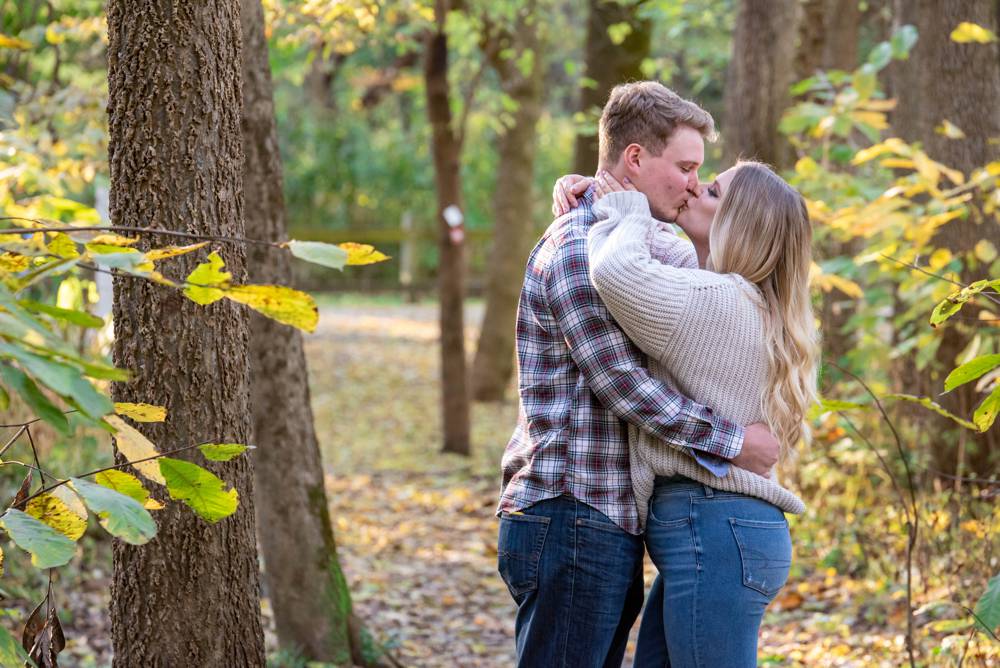 engagement photos in the woods in St. Louis
