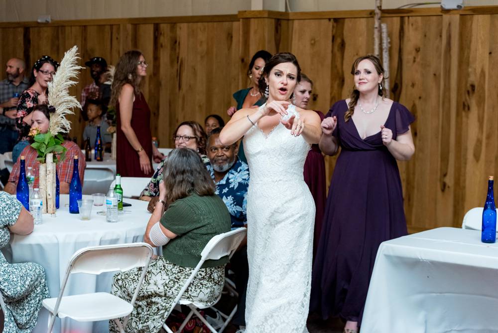 Conga line at wedding in Oklahoma