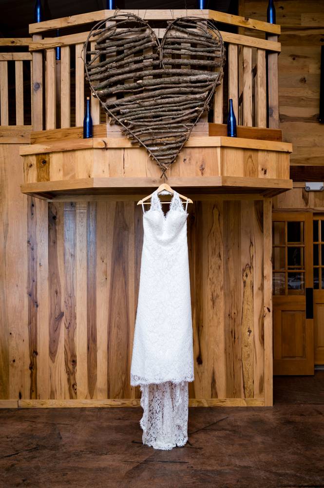 dress hanging at The Lodge at Rock Creek
