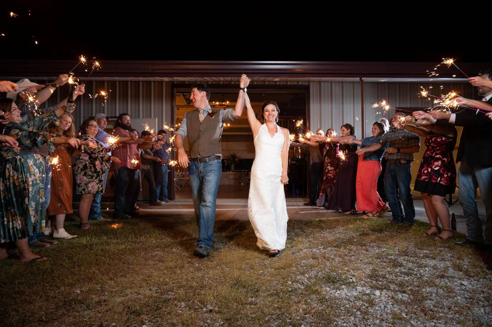 sparkler exit at the Lodge at Rock Creek