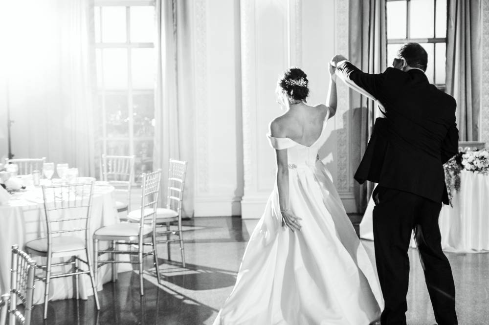 bride dancing with father at Mayo Hotel ballroom