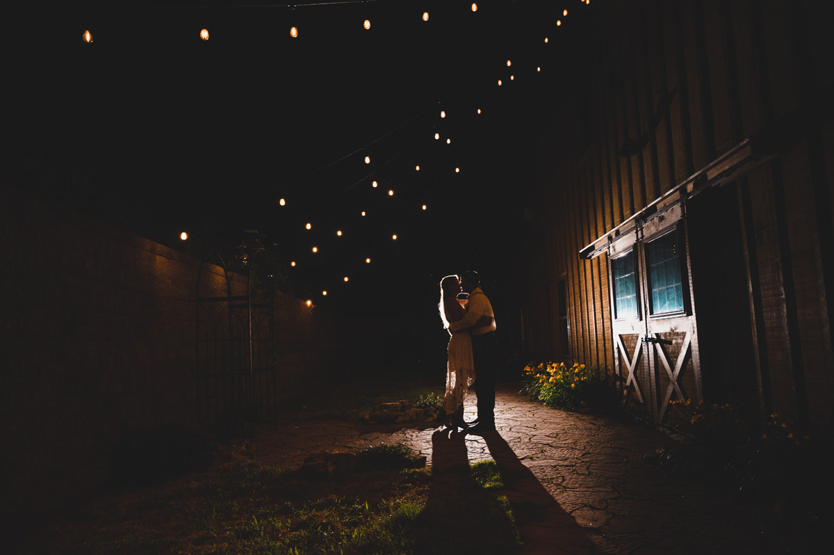epic night shot with wedding couple