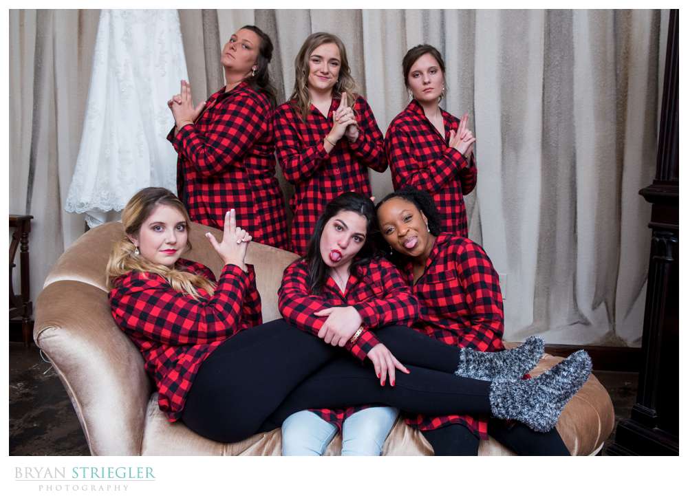 crazy bridesmaids at wedding