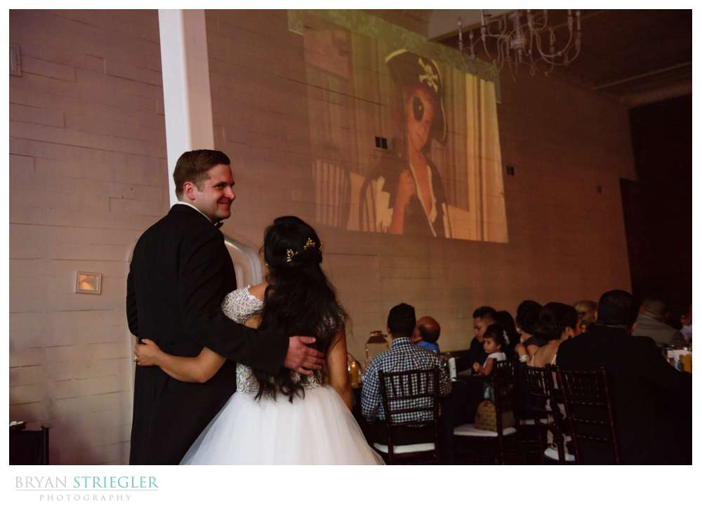 watching slideshow during reception