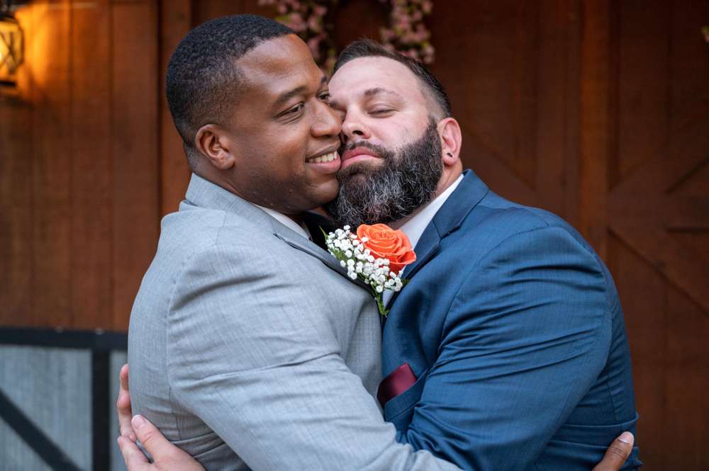hugging groom