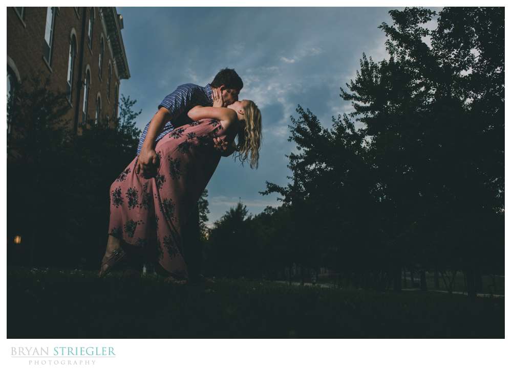 Haley and Brock's engagement photos at the University of Arkansas