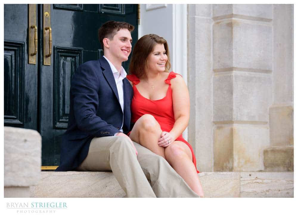 engagements on steps of Old Main