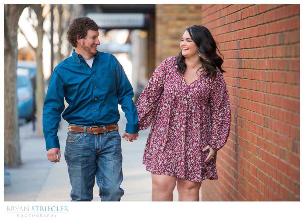 walking engagement photos