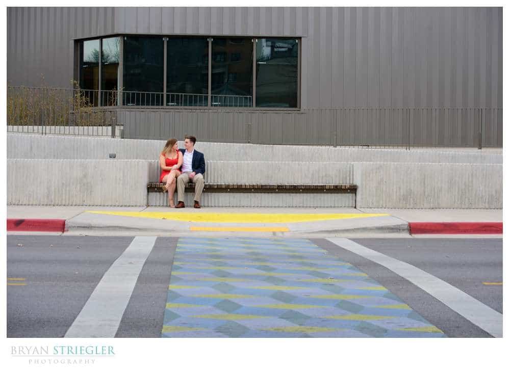 wide engagement shot across street