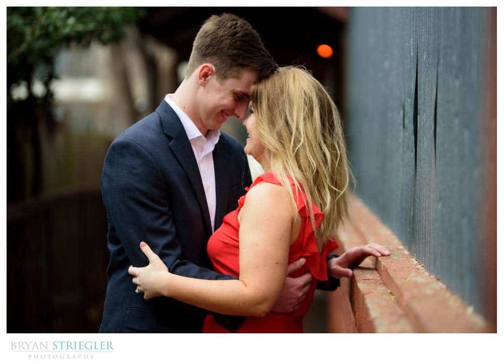 engagement photo on Dickson Street