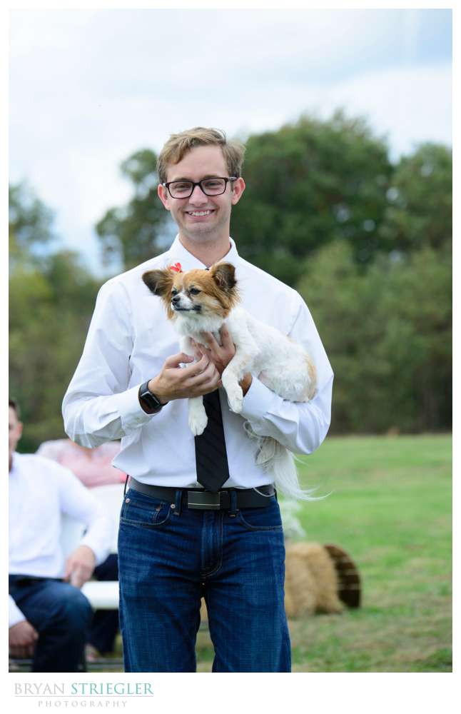 dog in wedding ceremony