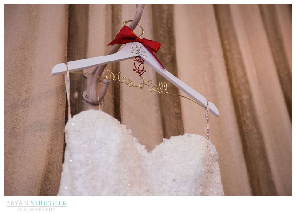custom wedding hanger with beauty and the beast