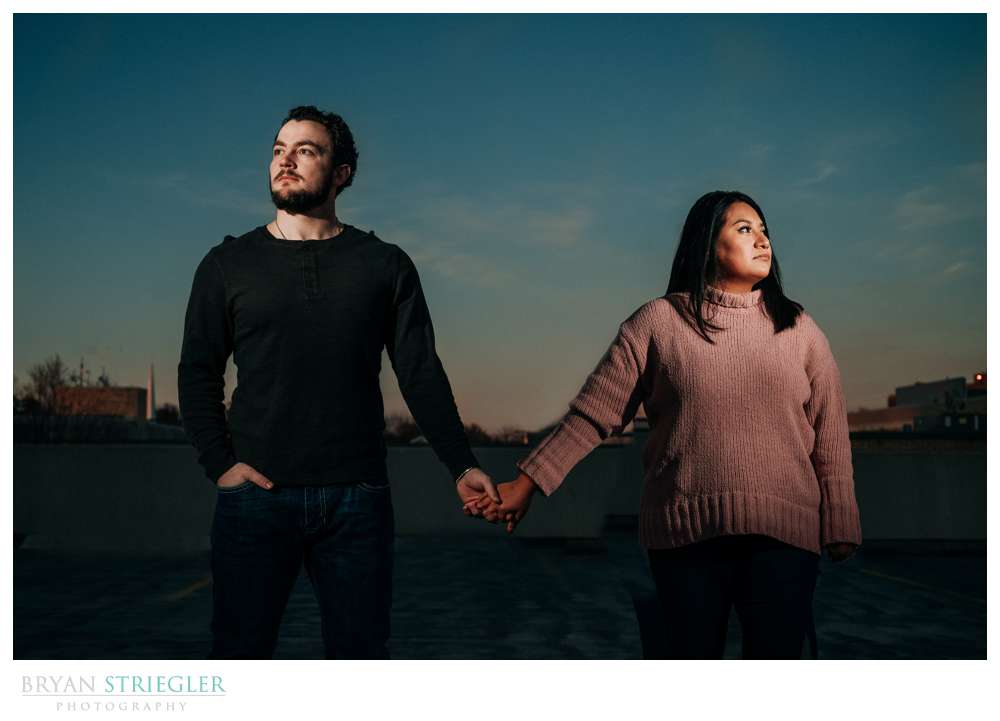 rooftop engagement photo