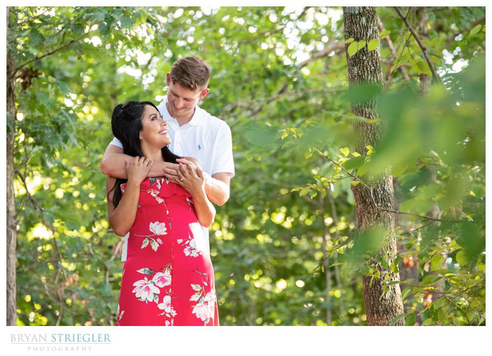 engagement photos in the woods