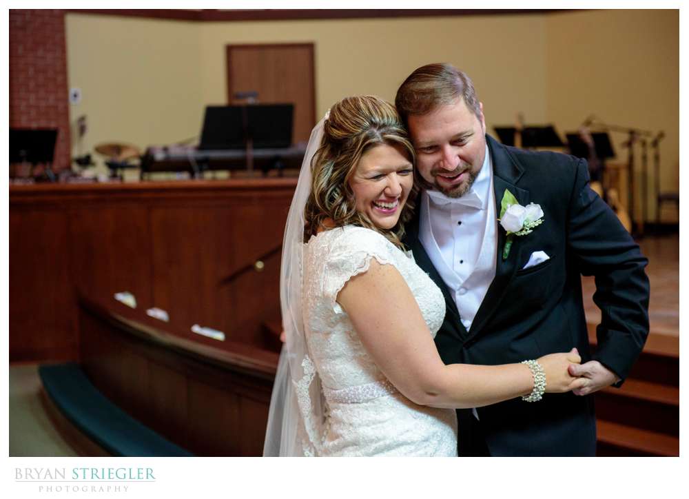 first look with bride and groom