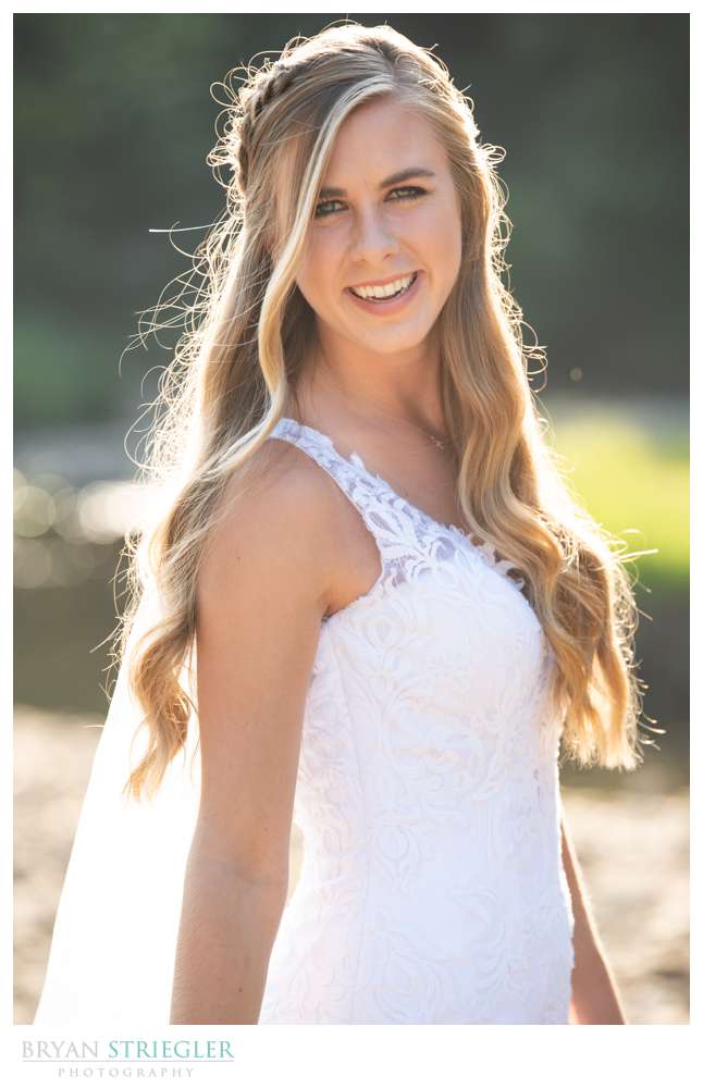 sunny bridal portrait