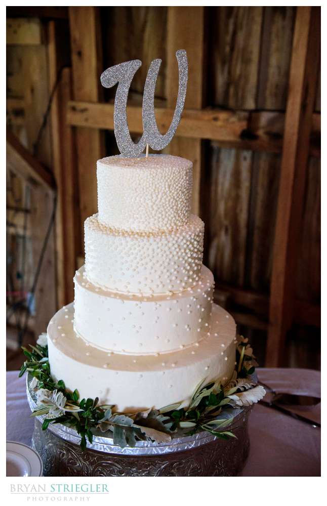 wedding cake with dots