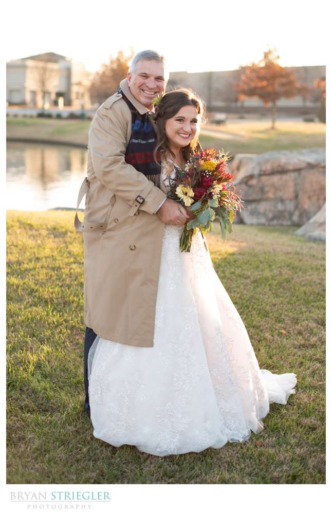 father protecting his daughter on her wedding