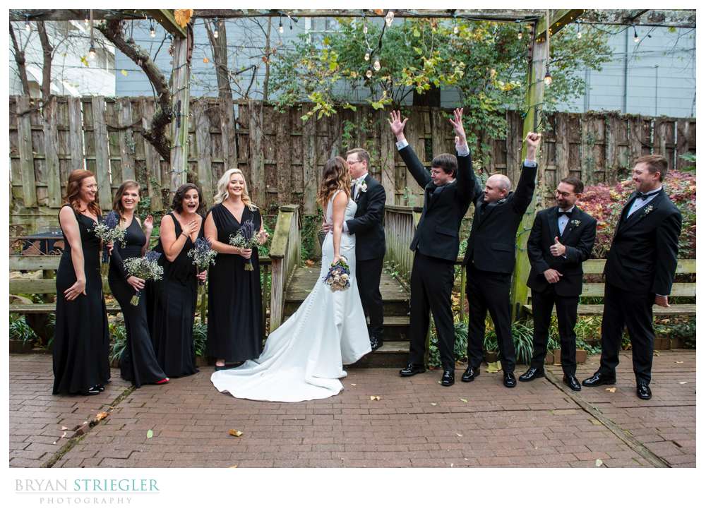 wedding party celebrating