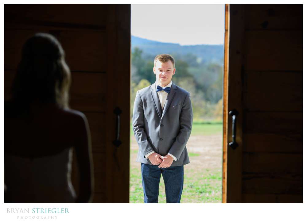 first look through barn doors