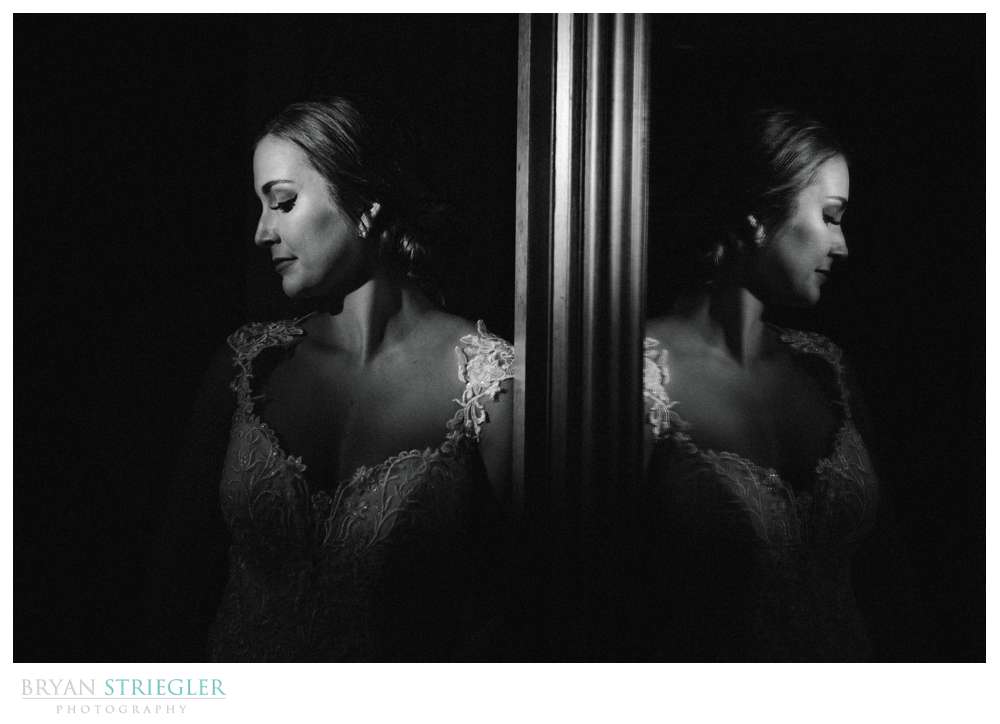 bridal portrait with reflection