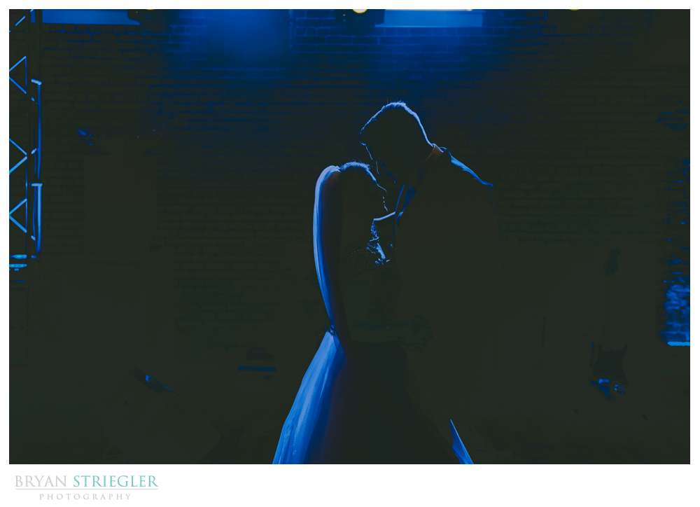 silhouette first dance wedding photo
