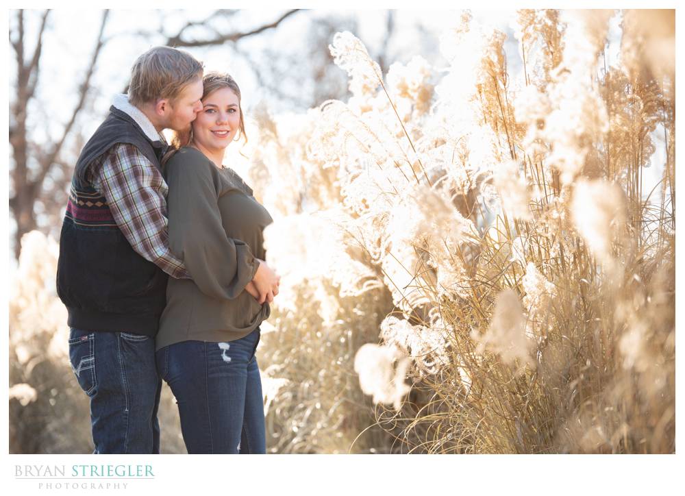 engagement photos with sunny background