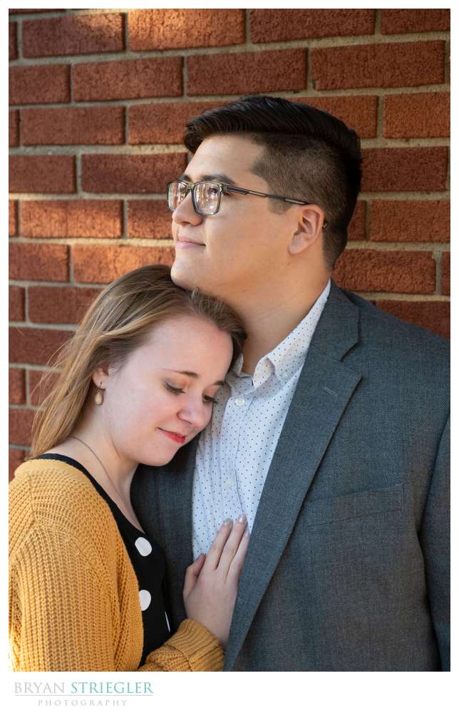 calm engaged couple