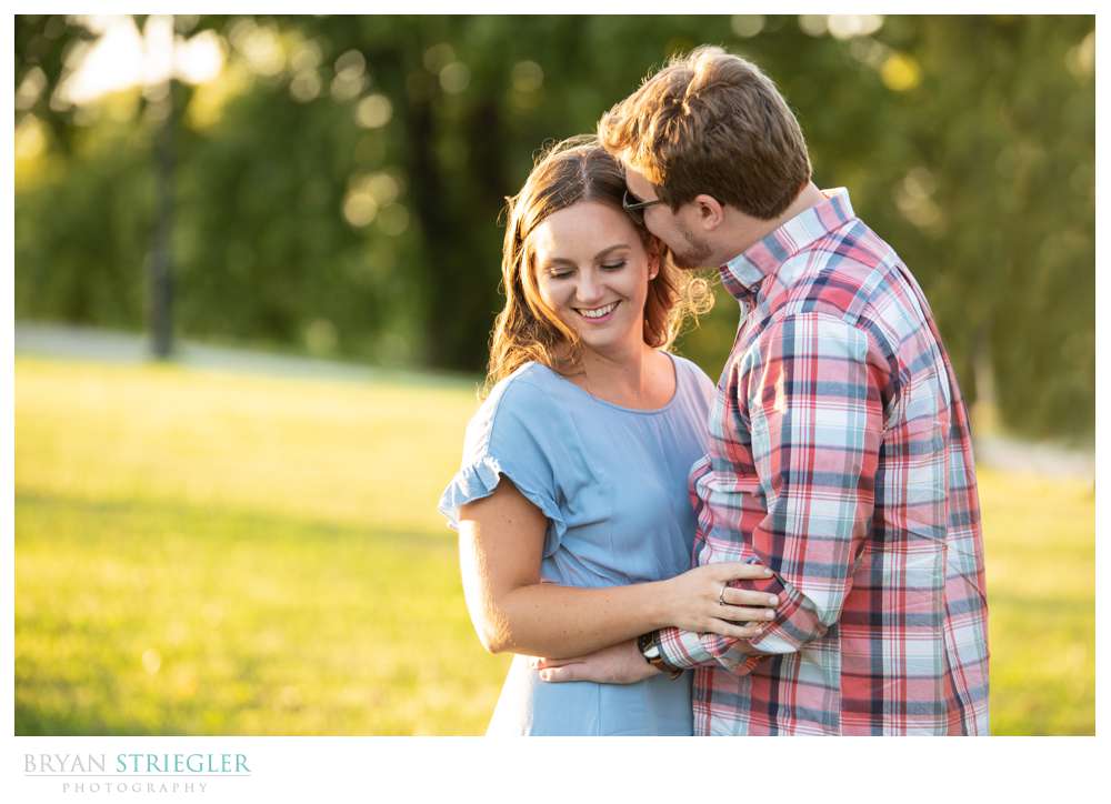 smiling engagement photo