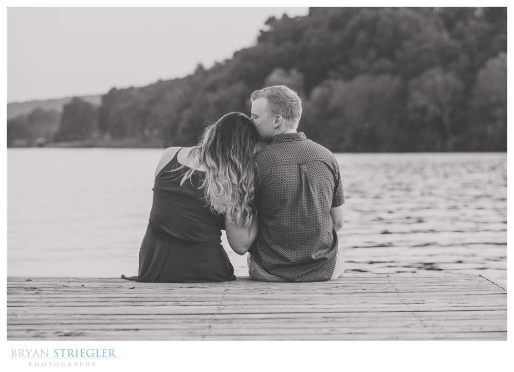engagement photo on boat dock