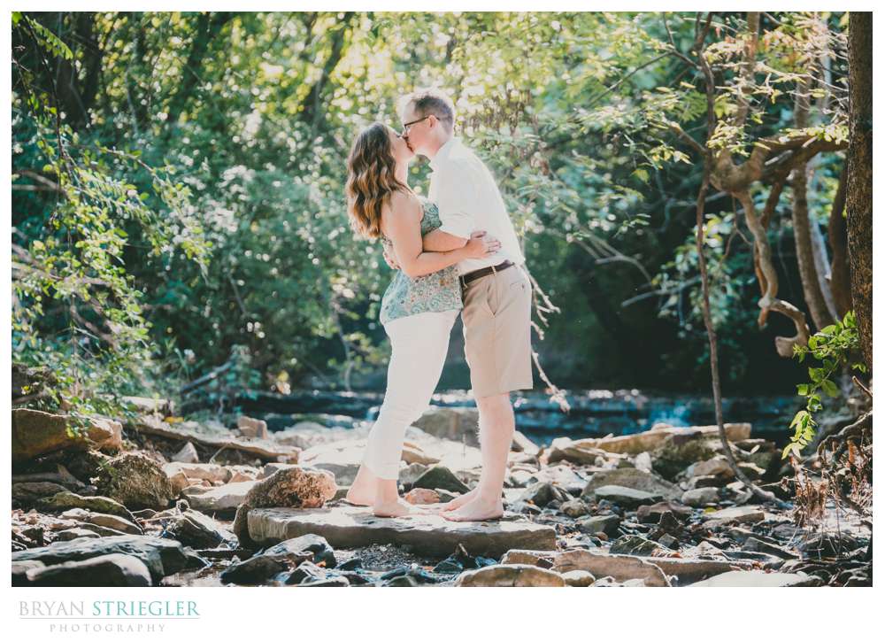 engagement photo in creek