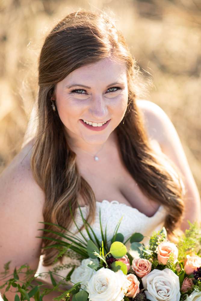 closeup of bride