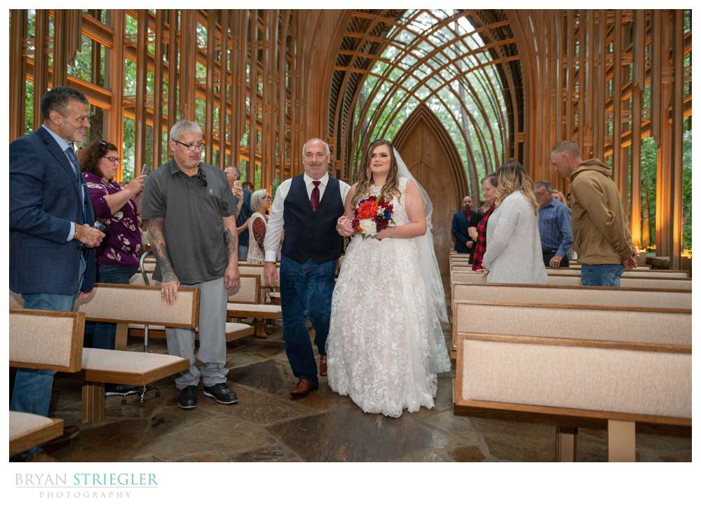 bride walking at Mildred B. Cooper