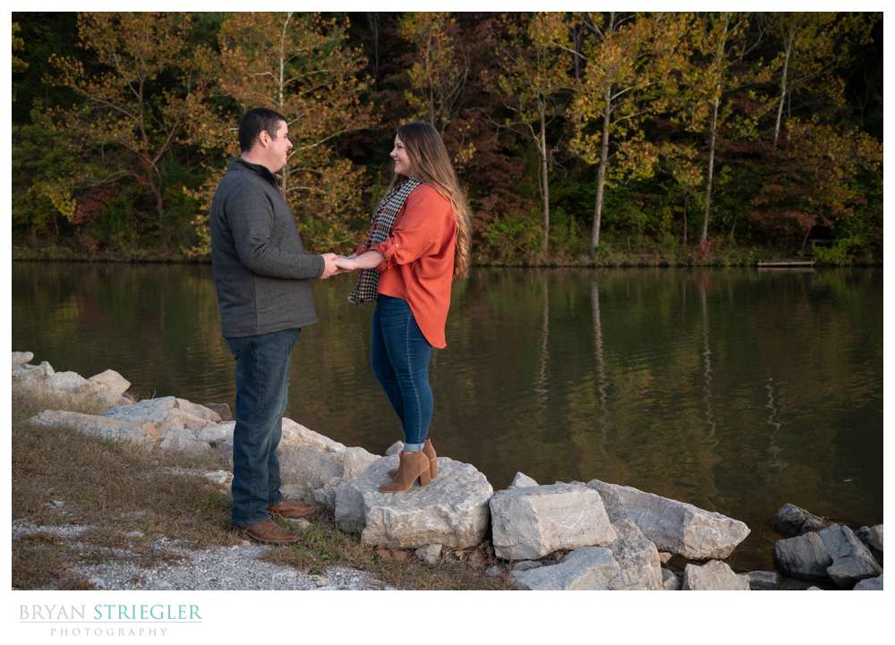 engagement photo by lake