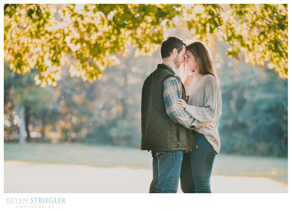 backlit engagement photo
