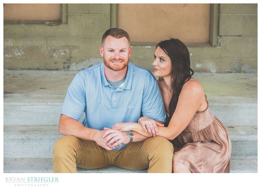 engagement photo on steps