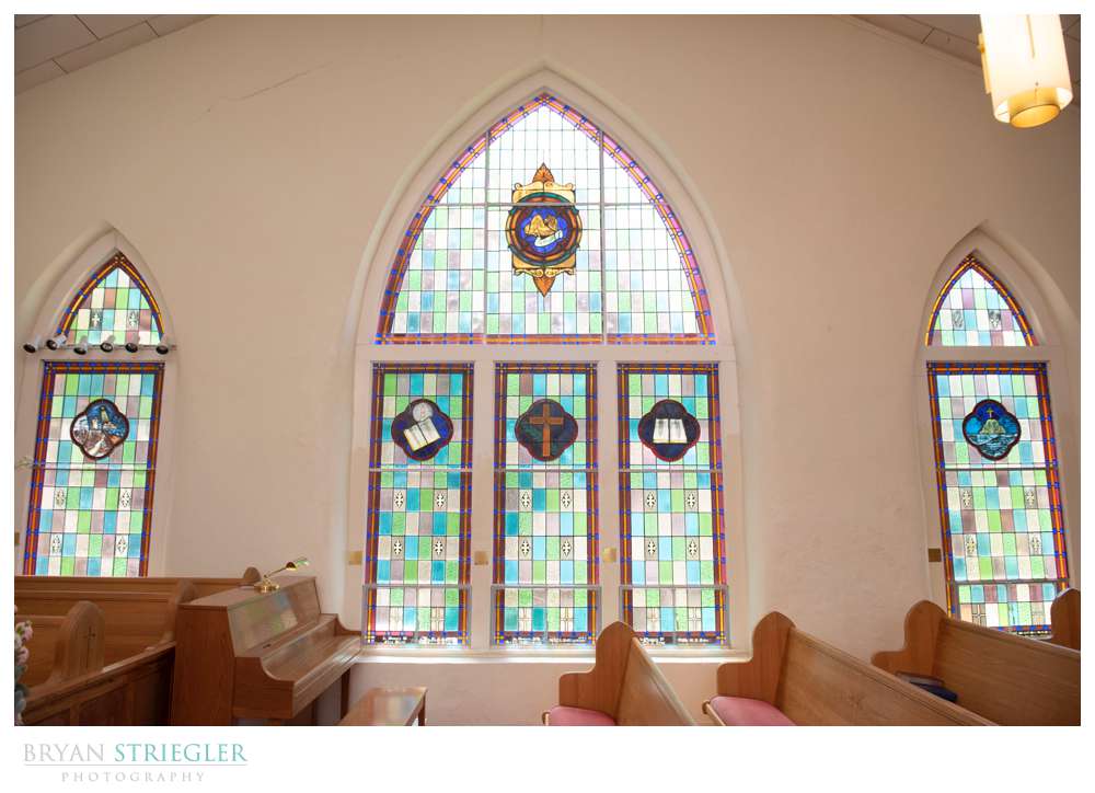 stained glass windows in chapel