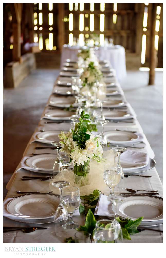 wedding table with plates