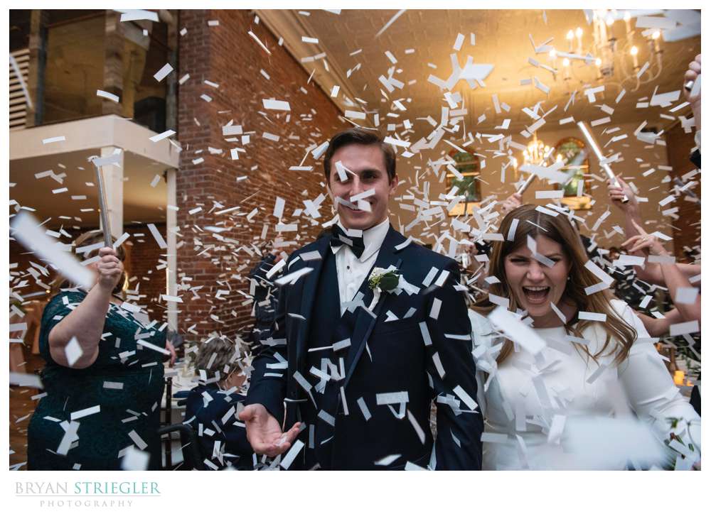 grand entrance with confetti