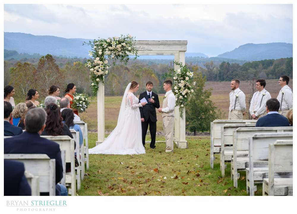 outdoor wedding ceremony at Heritage Acres