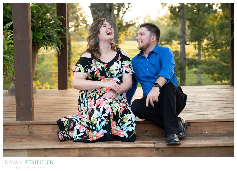 laughing engagement photo