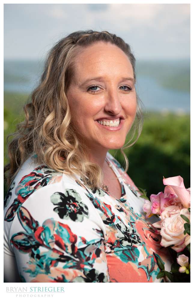 bride with floral dress