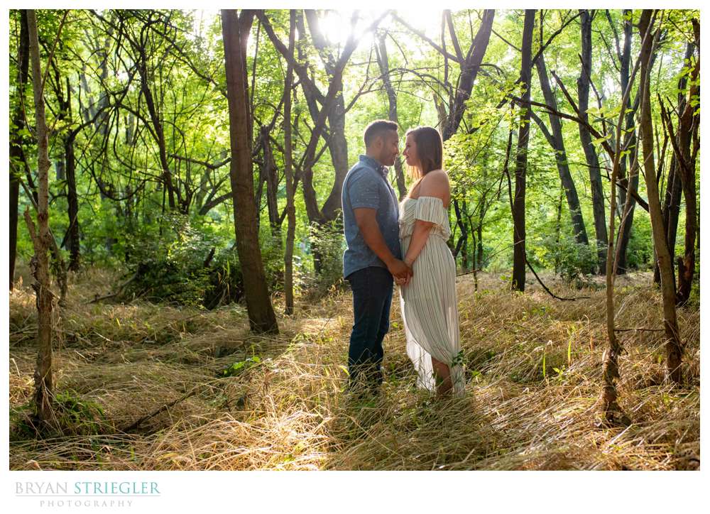 sunny engagement photo