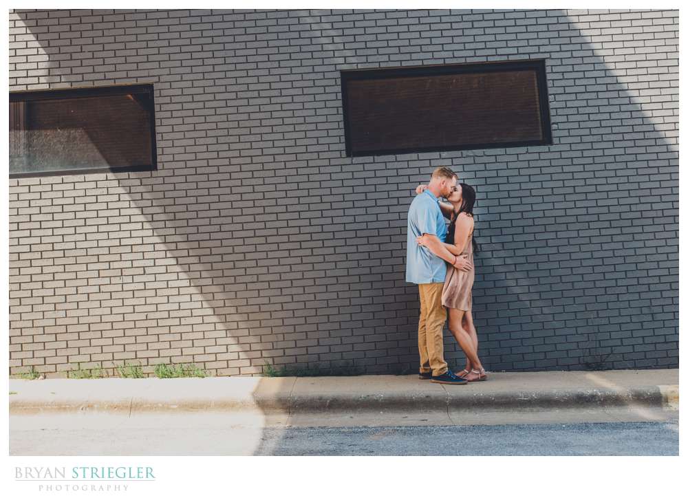 engagement photo with dark shadow