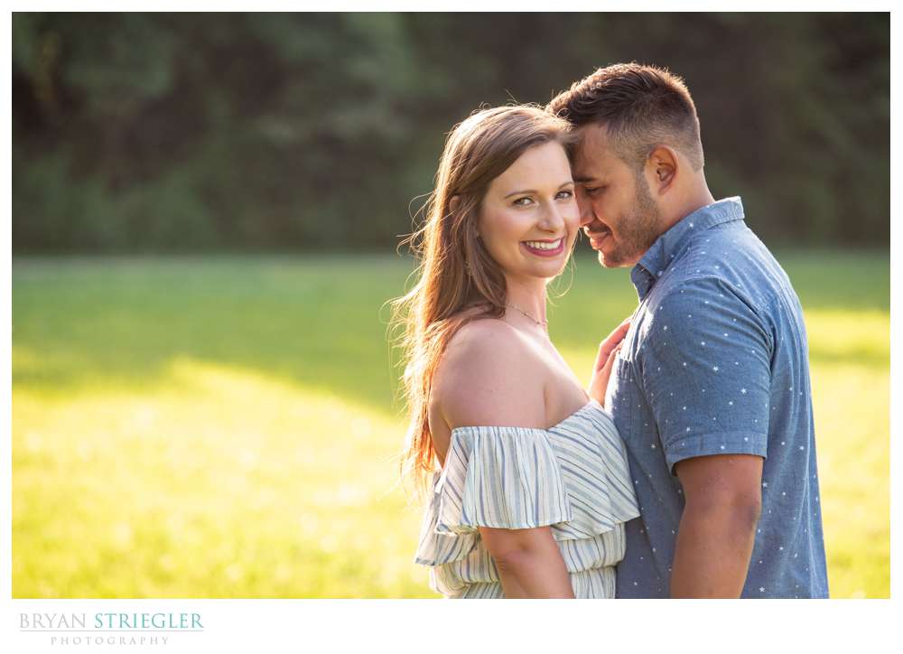 backlit engagement photo