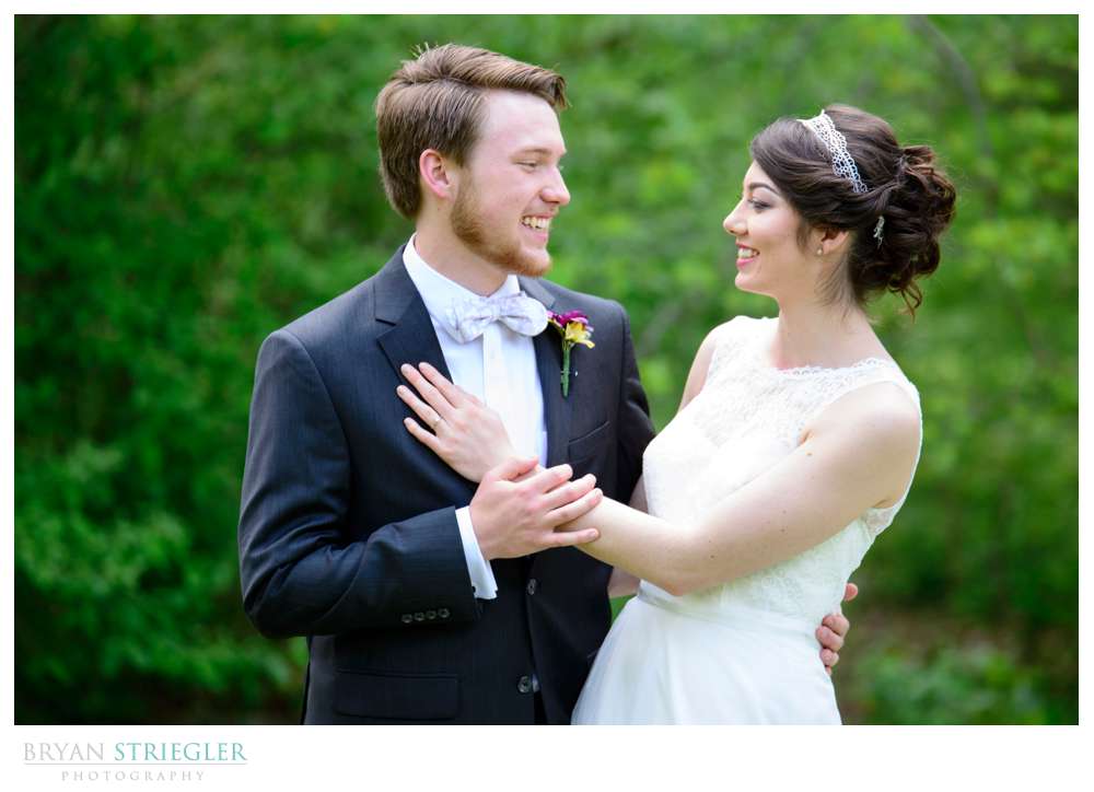 bride and groom at Wilson Park
