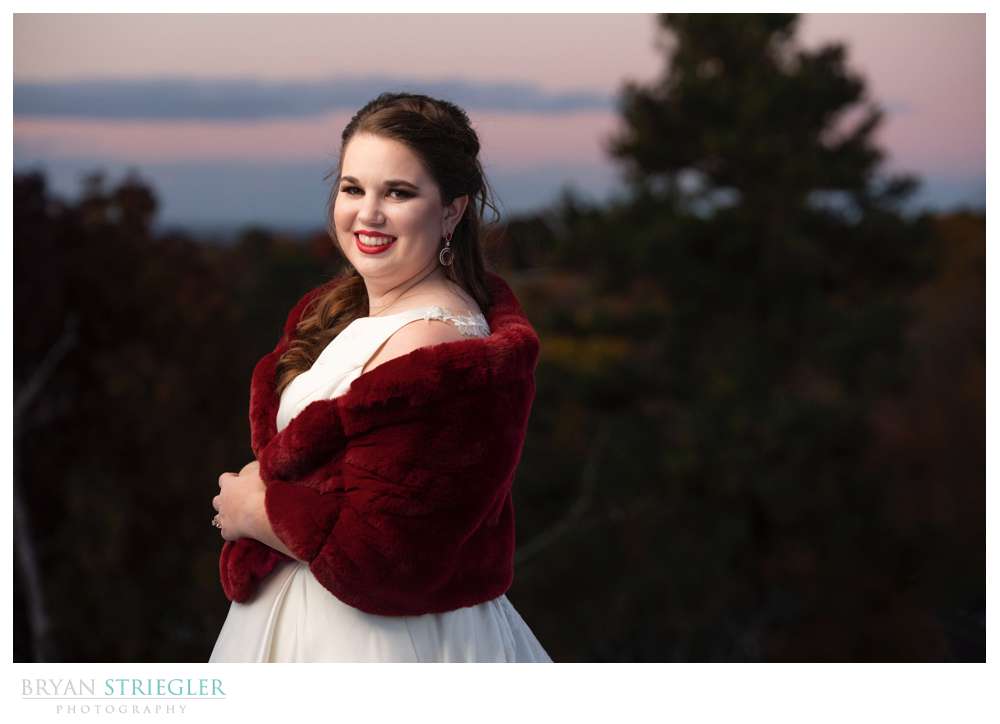 sunset bridal portrait