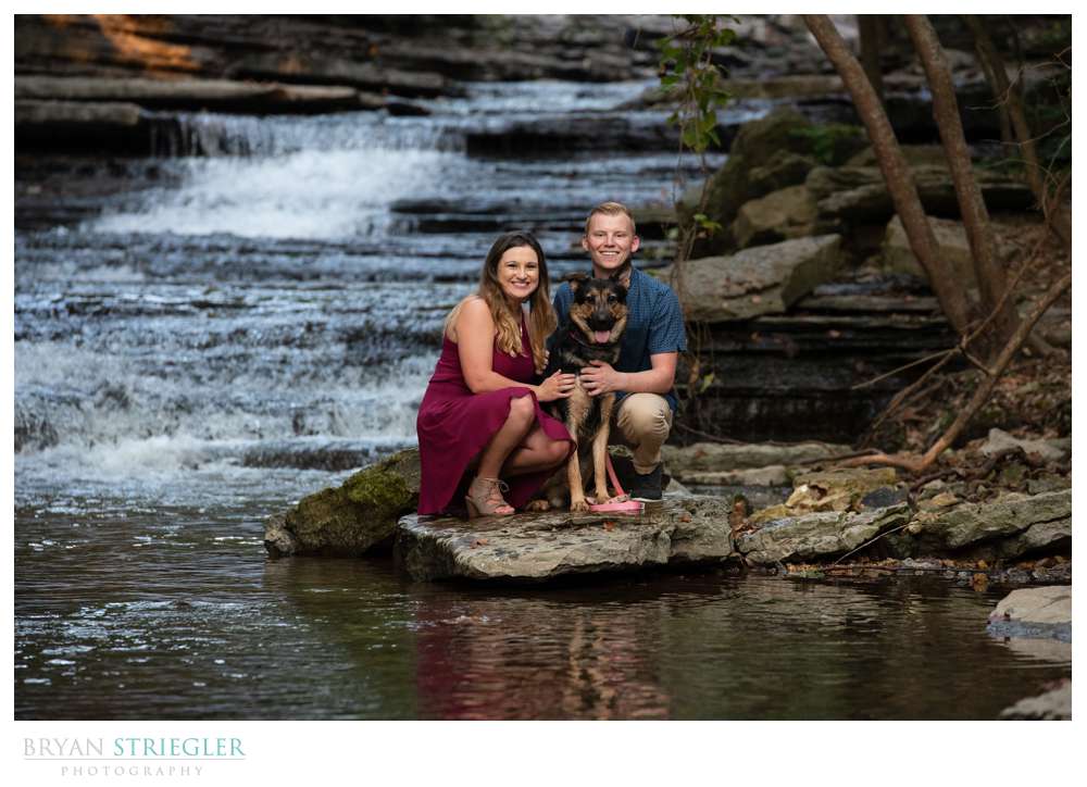 engagement photo with dog